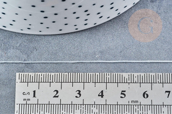 Cordon argenté tressé polyester 0.6mm, cordon fil de jade pour bijoux, x1 mètre G8449