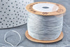 Cordon argenté tressé polyester 0.6mm, cordon fil de jade pour bijoux, x1 mètre G8449