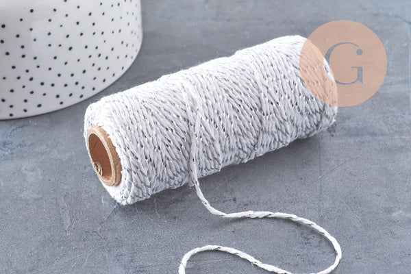 Cordon blanc argent,ruban mariage, scrapbooking,1-1.55mm, x1,x5,x10 mètres, (G2726)