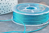 Cordon bleu turquoise Métallisé tressé polyester 1mm, cordon métallisé pour bijoux, x1 mètre G8170
