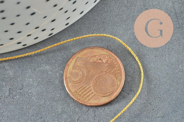Cordon doré en nylon 1mm, x1 ou x5 mètres (G6132)