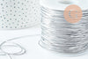 Cordon élastique argenté 1mm, cordon pour bijoux x1 mètre (G9884)