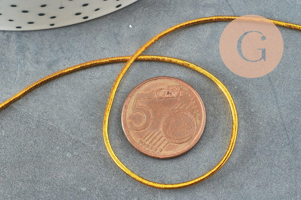 Cordon élastique doré nylon 1mm, x1 mètre (G1478)