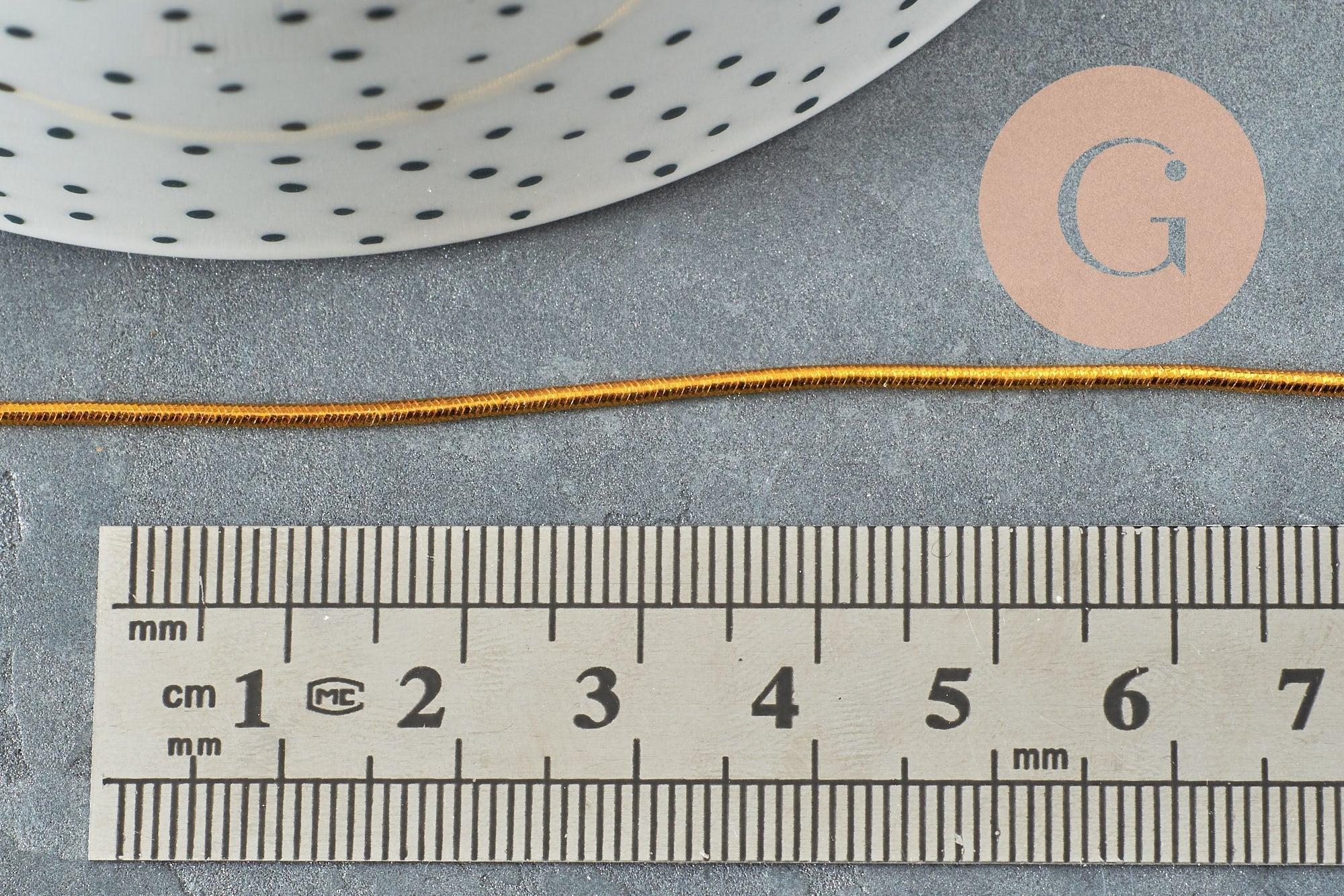 Cordon élastique doré nylon 1mm, x1 mètre (G1478)
