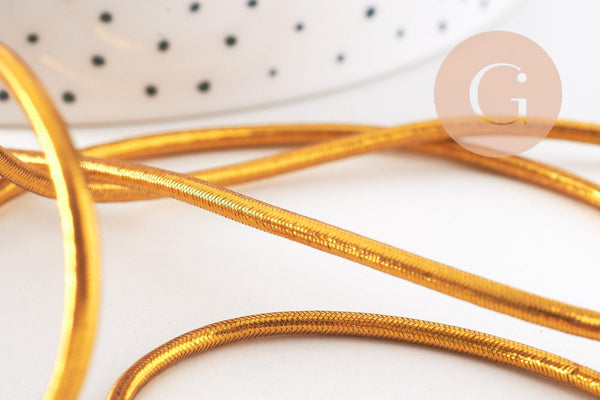 Cordon élastique doré nylon 2.5mm, x1 mètre (G10517)