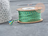 Cordon en coton tressé jaune bleu vert 1.2mm, cordon pour bijoux scrapbooking fabrication bijoux, x1mètre G9195