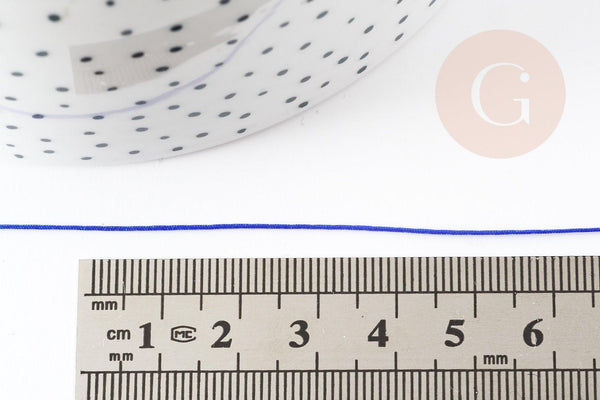 Cordon fil de jade bleu roi polyester 0.5mm, cordon pour création de bijoux x1 mètre G9333