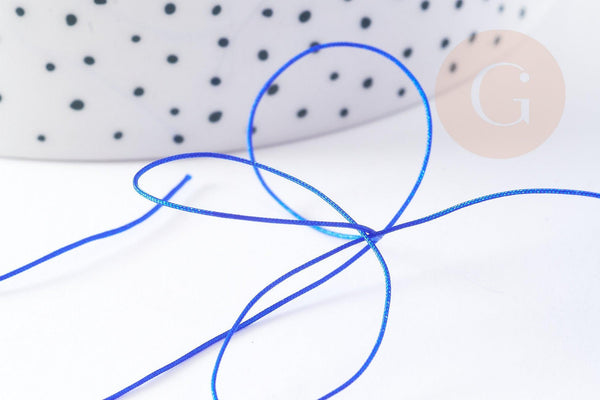 Cordon fil de jade nylon bleu roi 0.4mm, fabrication bijoux avec nœud coulissant, x1mètre G9116