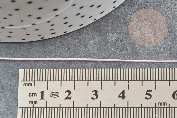 Cordon fil de jade rose clair polyester 0.5mm, cordon pour création de bijoux x1 mètre G9336
