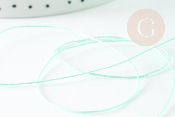 Cordon fil de jade vert clair polyester 0.5mm, x1 mètre (G9341)