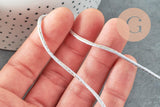 Cordon gris clair or, fabrication bijoux bijoux,ruban mariage,scrapbooking, largeur 1.5mm, x1 mètre G5081