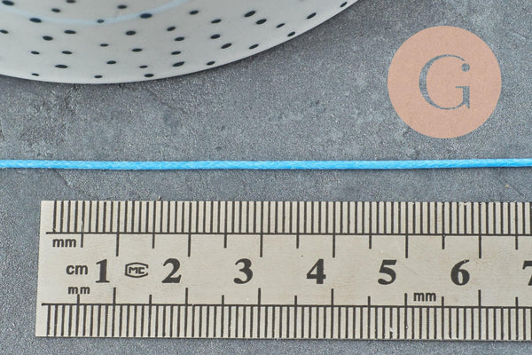 Cordon huilé bleu imitation cuir,fourniture créative, scrapbooking, x1 mètre G8251