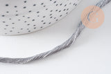 Cordon macramé Polyester argent 3mm, x1 mètre (G10590)