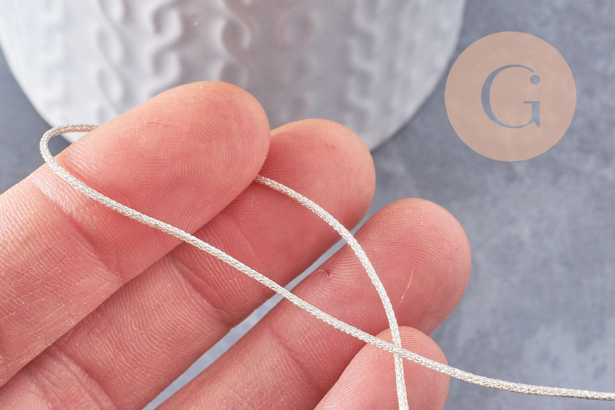 Cordon métallique doré très clair polyester 1mm, x1 mètre (G10002)