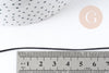 Cordon noir métallisé polyester 1mm, x1 mètre (G9096)