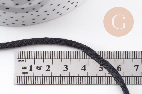 Cordon noir or, fabrication bijoux,ruban mariage, scrapbooking, largeur 3mm, X5 Mètres ou X10 Mètres (G5075)