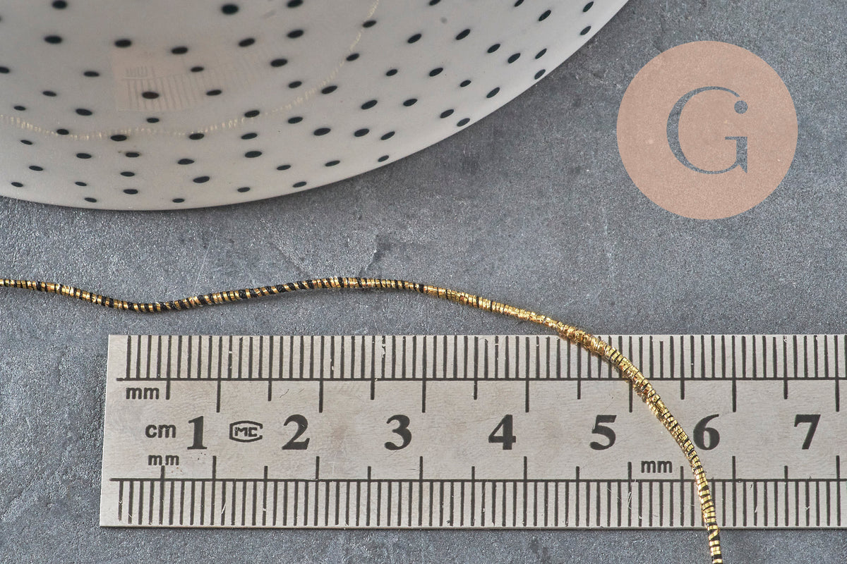 Cordon noir or, x1 ou x5 mètres (G0697)-Cordons pour bijoux et perles-Gingerlily Perles