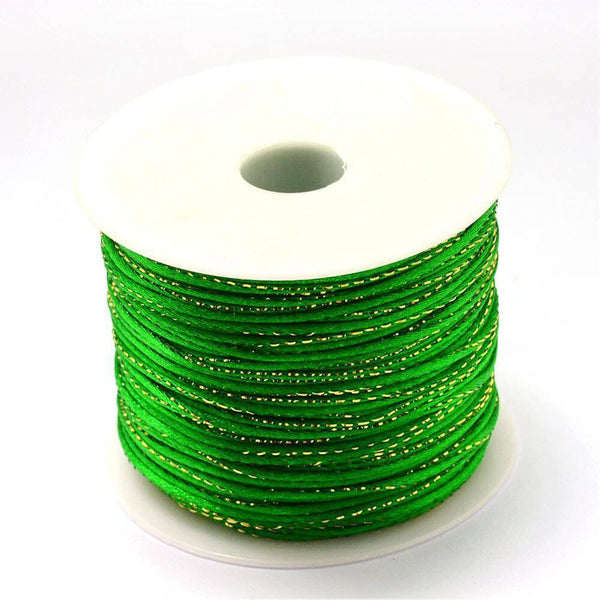 Cordon nylon vert or 1.5mm, x1 mètre (G3407)