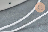 Cordon polyester blanc, fabrication bijoux, création bijoux,scrapbooking, 0.7mm, x 5mètres G6729