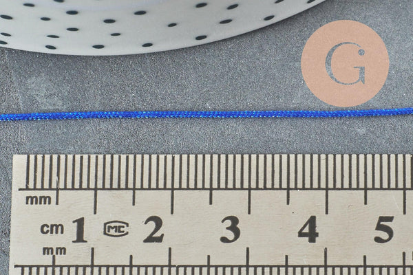 Cordon polyester bleu roi 0.8mm, x5 mètres (G3217)