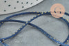 Cordon queue de rat bleu marine or 1.5mm, x1 mètre (G2118)
