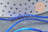 Cordon queue de rat nylon bleu roi or 1.5mm, x1 mètre (G3260)