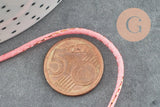 Cordon queue de rat nylon satiné rose et or 1.5mm, x1 mètre (G3762)