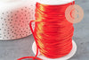 Cordon queue de rat satiné rouge 2mm, x 5mètres (G1379)