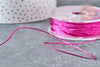 Cordon rose fuchsia Métallisé tressé polyester 1mm, cordon métallisé pour bijoux, x1 mètre (G8172)