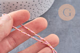 Cordon rose or, création bijoux,ruban mariage, scrapbooking,1-1.55mm, bobine 100 mètres (G2143)