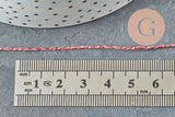 Cordon rouge argent, fabrication bijoux,ruban mariage, scrapbooking, largeur 0.8mm, x1 ou x5 ou x10 mètres G3259