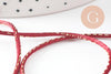 Cordon rouge or, fabrication bijoux,ruban mariage, scrapbooking, largeur 1.8mm, x1 mètre (G8244)