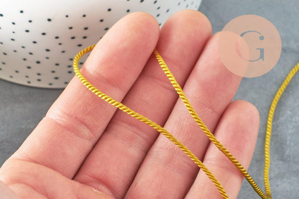 Cordon satiné torsadé or foncé 2mm, x1 mètre (G4594)