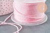 Cordon satiné torsadé rose, cordon pour bijoux,cordon rose scrapbooking,corde décoration, largeur 2mm, x1 mètre G5655