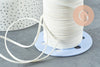 Cordon suédé blanc imitation cuir 4mm, x1 mètre (G0640)