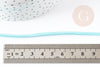 Cordon suédé turquoise imitation cuir 3-4mm, x1 mètre (G1326)