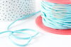 Cordon suédé turquoise imitation cuir 3-4mm, x1 mètre (G1326)