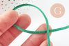 Cordon suédé vert à paillettes imitation cuir4mm, x1 mètre (G1287)