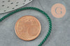 Cordon torsadé satiné vert foncé 2mm, x1 mètre (G0463)