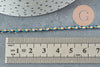 Cordon tressé bleu beige fil doré 2mm, x1 mètre (G5808)