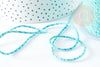 Cordon tressé coton turquoise jaune 2mm, x1 mètre (G9120)