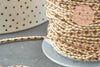 Cordon tressé marron jaune fluo fil doré, cordon pour bijoux,cordon multicolore scrapbooking, x1 mètre (G6211)