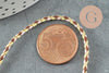 Cordon tressé marron jaune fluo fil doré, cordon pour bijoux,cordon multicolore scrapbooking, x1 mètre (G6211)