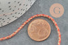 Cordon tressé rouge fil doré 2mm, x1 mètre (G5810)