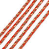 Cordon tressé rouge fil doré 2mm, x1 mètre (G5810)