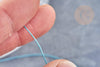 Cordon turquoise tressé polyester 0.4mm, cordon fil de jade pour bijoux, x 1Mètre G8451