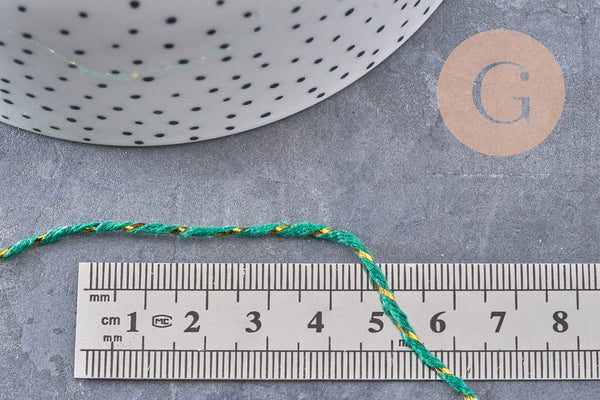 Cordon vert or 1-1.5mm, x 5 mètres (G2148)