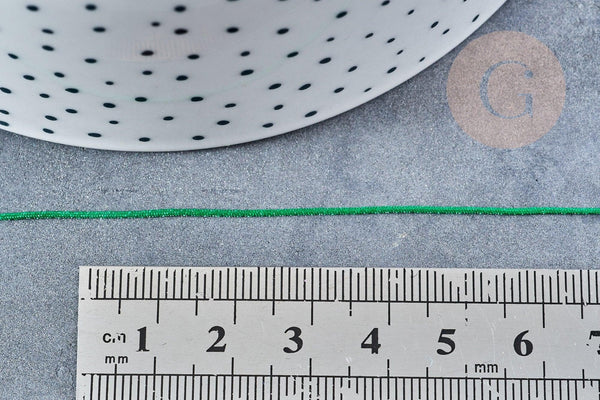 Cordon vert tressé polyester 0.6mm, cordon fil de jade pour bijoux, x1 mètre G8448