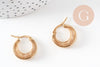 Créole acier doré, bijoux doré, oreille percée,sans nickel, boucles acier,23.5mm, la paire (G3147)