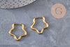 Créoles étoile acier 201 inoxydable doré 18K IP 23mm, la paire (G10966)